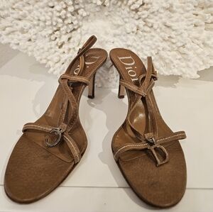 Authentic Dior Women's Vintage Brown Sandals US 6 Made In Italy
